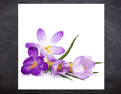 Digital Painting of Purple Flowers