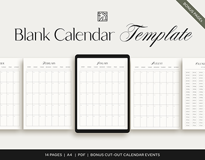 Blank Yearly Calendar - Template Design - Download