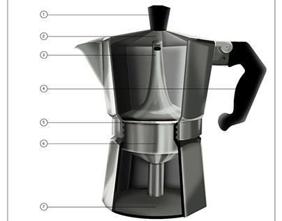 coffee percolator illustration & scheme