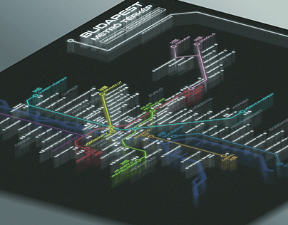 Budapest Metro & Suburban Railway Map (stylized)