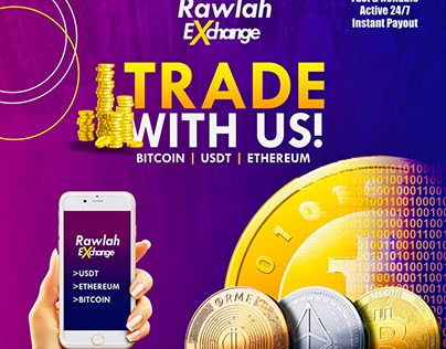 Flyer for Bitcoin, Ethereum and USDT coins