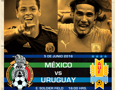 Cartel Copa América Centenario, México vs Uruguay