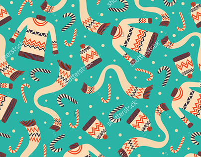 Vintage Christmas Seamless Pattern. Holiday Tile