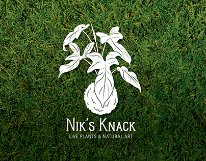 Nik's Knack Live Plants & Natural Art Logo Design
