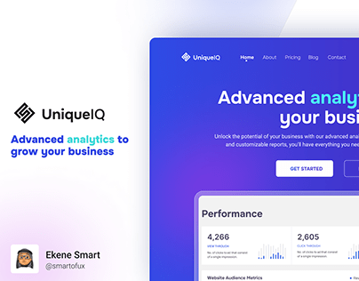 UniqueIQ Analytics Landing Page