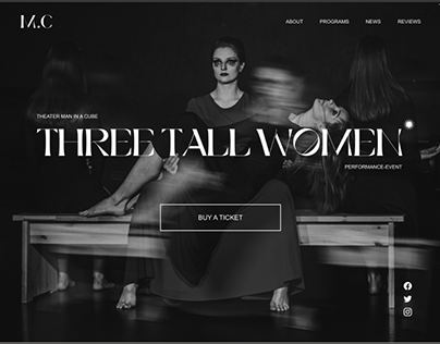 Landing Page for the play "Three tall Women" | Landing
