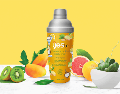 YES TO Shower Cocktails Packaging Design