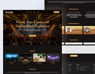 Event Management Website Landing Page Design in Figma