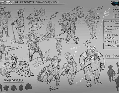 Lumberjack - Character Research & Concept Creation w