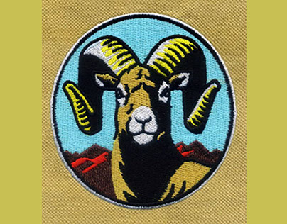 ARTISTIC RAM BIGHORN SHEEP EMBROIDERY DESIGN