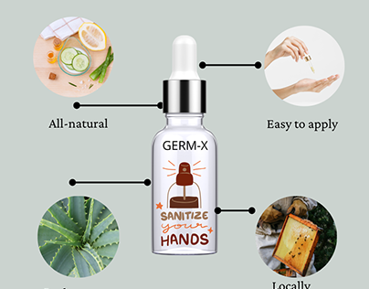 Germ-X Hand Sanitizer | Sanitizer Bottle Product design
