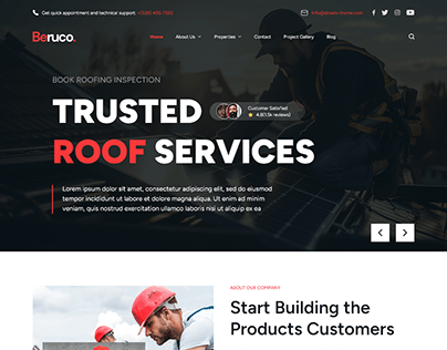 Roof building website homepage