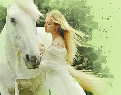 White Girl With A White Horse