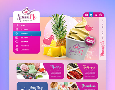 Fun and Trendy Website Design for a Frozen Yogurt Shop