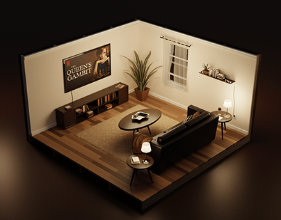 Netflix and Chill - Cosy evening in 3D living room
