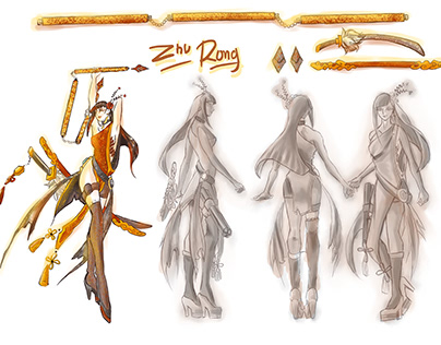 Zhu Rong - Character Design Illustration