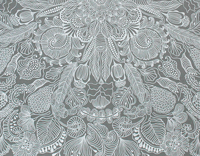 White Pattern on a Silver Background