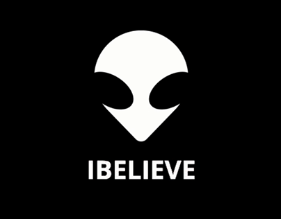"I believe" 2D logo animation in glitch style