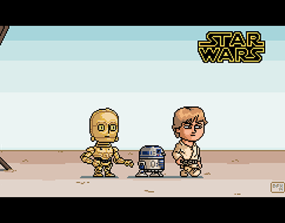 Star Wars Episode IV scene - Pixel Art