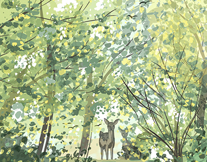 Fawns in nature