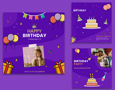 Birthday Post Projects :: Photos, videos, logos, illustrations and branding ::  Behance