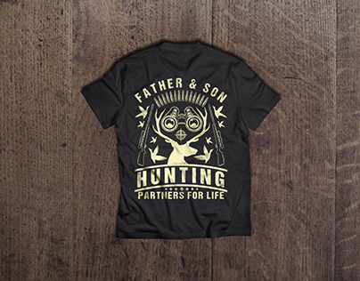 Father and Son Hunting T Shirt Design T Shirt Design