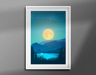 MOUNTAINS IN MOONLIGHT