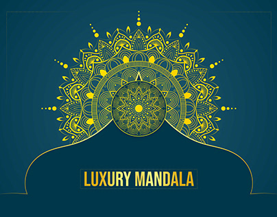 Luxury mandala background design in gold color.
