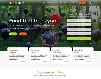 MyfocusX Health Products 'eCommerce' Landing Page