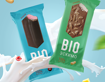Ice cream. BIO. Package design