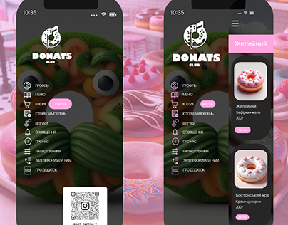 App design for an online doughnut store