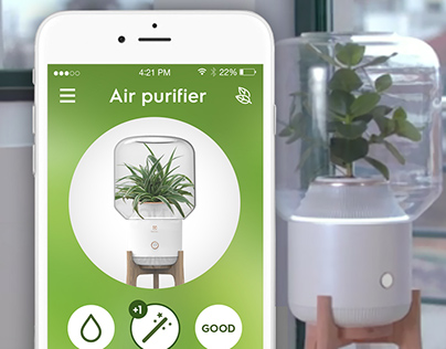 Air purifier - app for smart home concept
