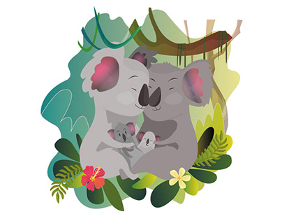 Faire-part de naissance - famille Koala