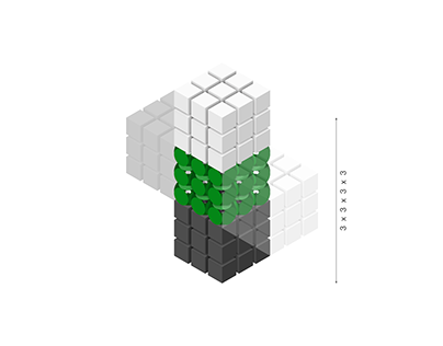 3-d shape (design) - 3 cubes
