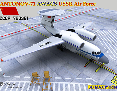 3D MODEL of ANTONOV-71 AWACS USSR Air Force