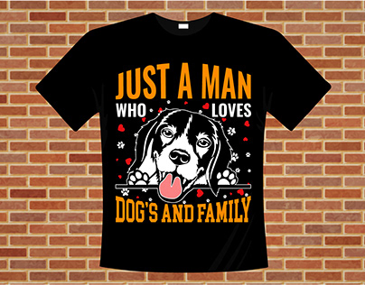 Just a man who loves dog's & family- Dog t-shirt design
