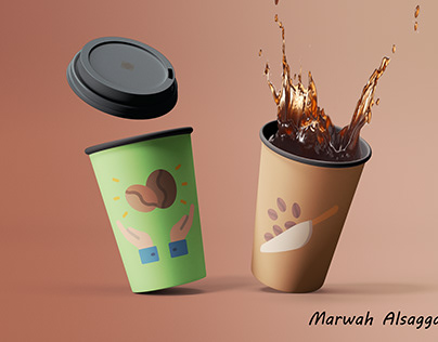 coffee cup design with beans logo