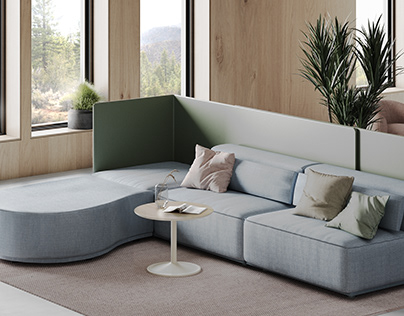 3D Renderings of an Office Sofa Design