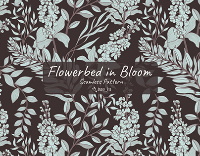Flowerbed in bloom (seamless pattern)