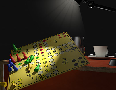 Brettspiel Szene 3D Model