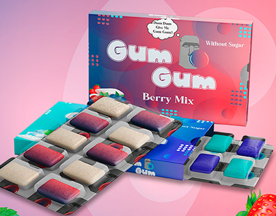 "Gum Gum" chewing gum branding packaging