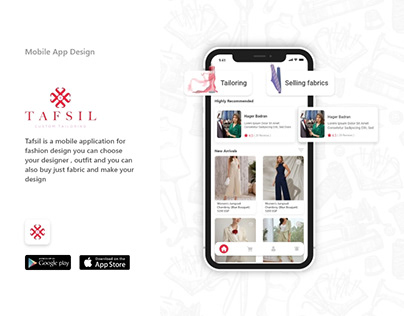 Tafsil Fashion Design Services Mobile App UX/UI Design