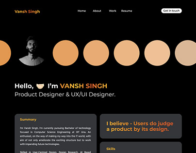 Vansh portfolio design