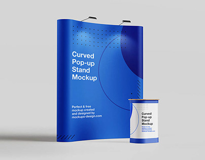 Curved Pop-Up Stand Mockup