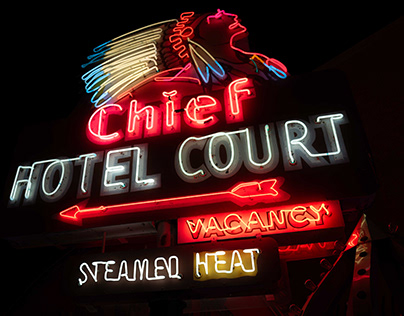 Chief Hotel Court Neon Sign