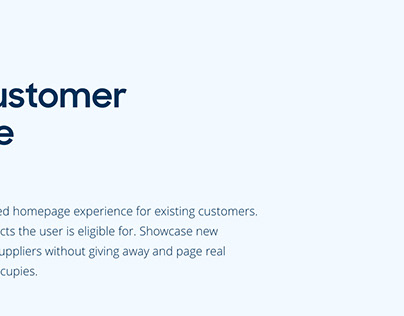 Existing Customer Homepage