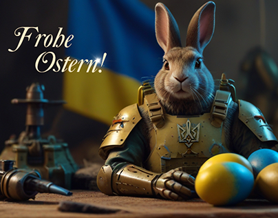Easter fighting hares of Ukraine
