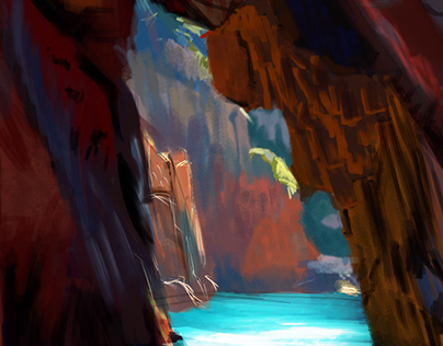 Photoshop, Digital Painting, Canyon