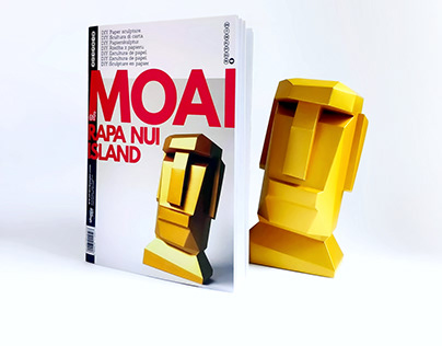 Moai of Rapa Nui, booklet with parts of paper sculpture