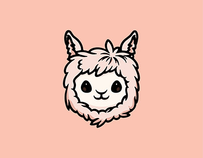 cute alpaca face Design illustration